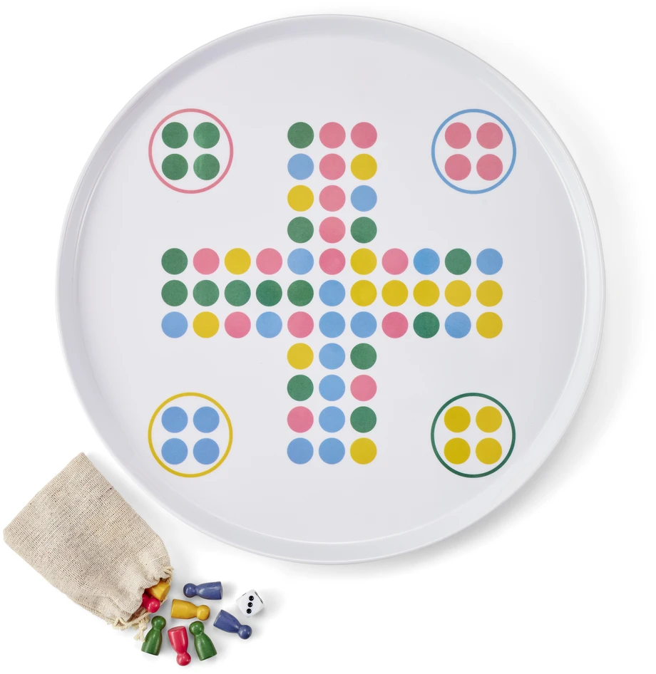 Fia med knuff - Bricka, Ø 35,5 cm - Flerfärgad