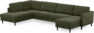 Bridge - 3-sits soffa med divan vänster och schäslong höger - Grön