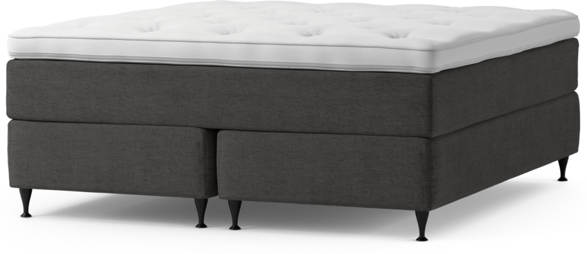 Delux Dream - Kontinentalsäng, dubbelsäng med bäddmadrass och sängben - Grå