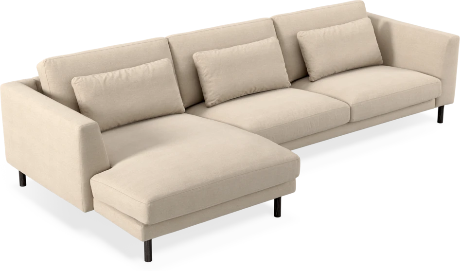 Willow - 3-sits soffa med schäslong vänster, fast klädsel - Beige