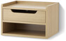 Plint - Vägghängt sängbord, 1 låda & 1 hylla, 40x30x25 cm - Beige