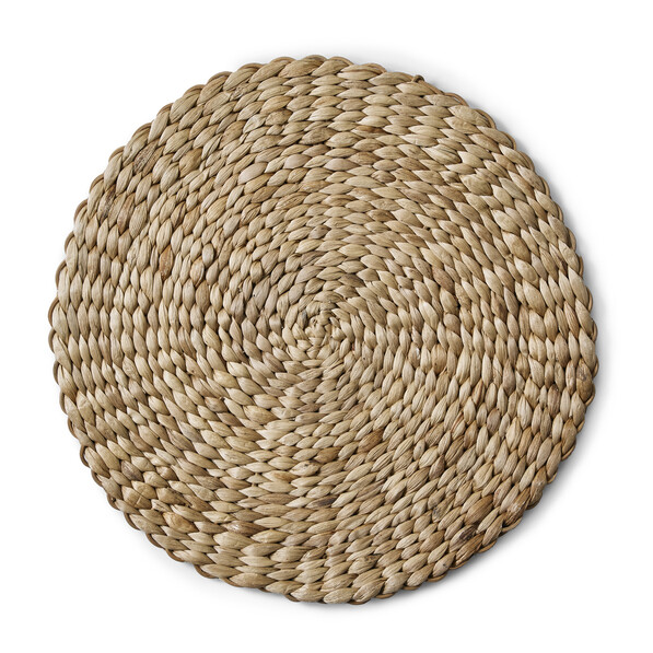 Hanoi - Tablett i flätad vattenhyacint, Ø 37 cm - Beige