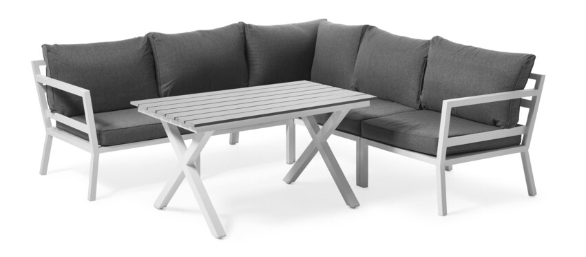 Maxime - Utegrupp med soffa och bord - Vit