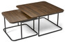 Miza - Satsbord 2 delar, 80x80x45/60x60x40 cm - Brun
