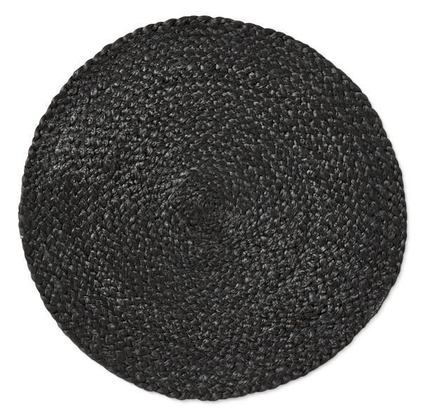 Jonna - Tablett i jute, Ø 38 cm - Svart