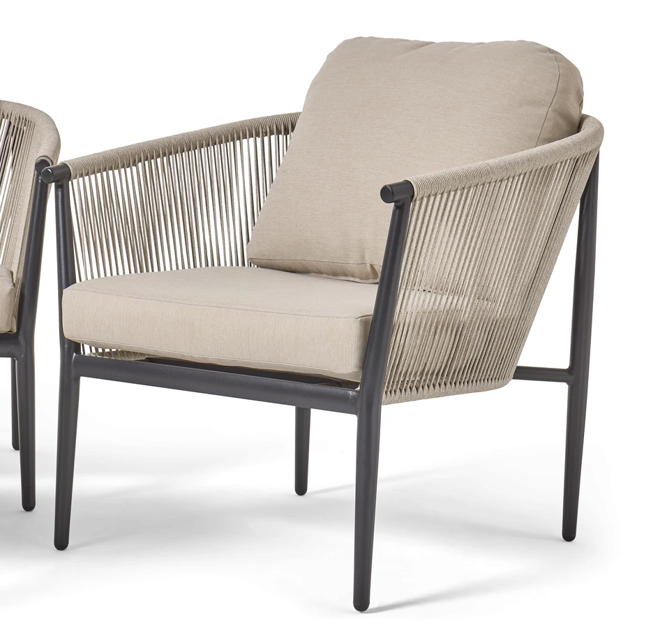 Plaza - Utegrupp med soffa, 2 fåtöljer och bord - Beige