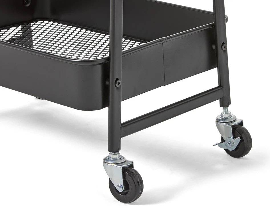 Rollo - Rullvagn med 3 hyllplan, utomhuslack - Svart