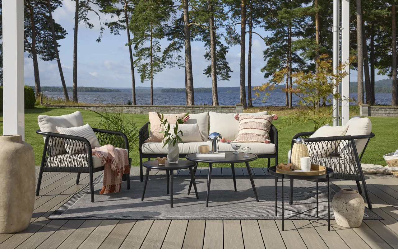 Barcelona - Utegrupp med soffa, 2 fåtöljer och bord - inspiration