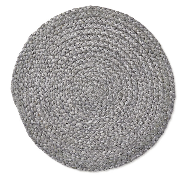 Jonna - Tablett i jute, Ø 38 cm - Grå