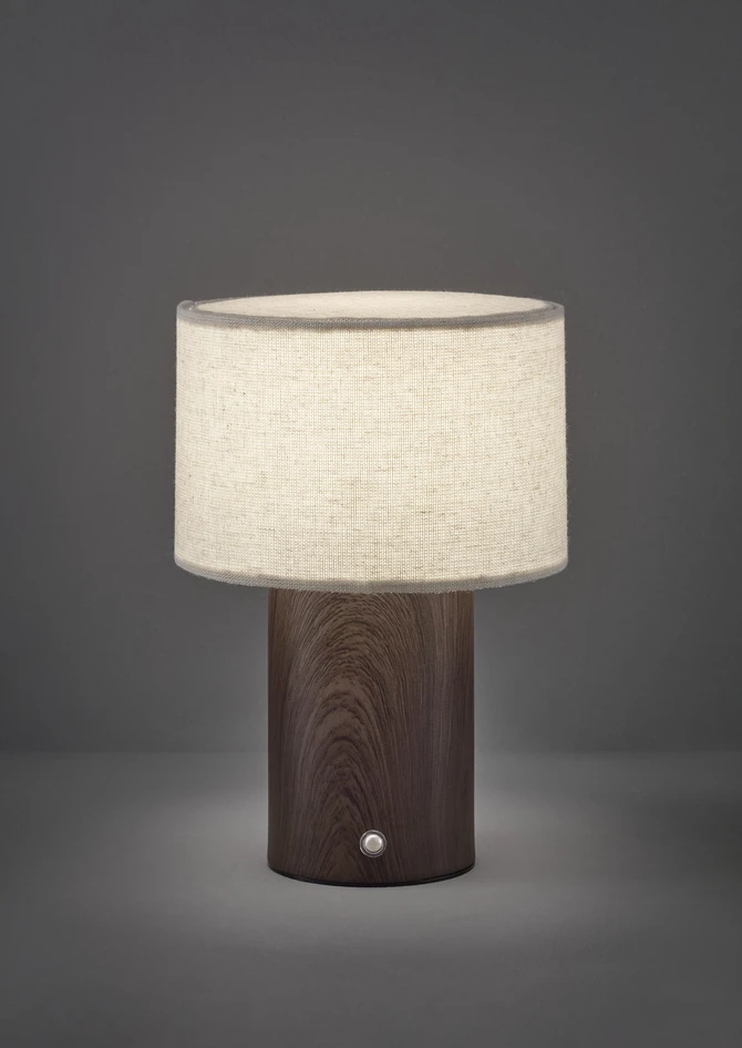 Ralf - Portabel bordslampa, H21,6  Ø15 cm - Brun