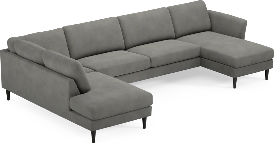 Bridge - 3-sits soffa med divan vänster och schäslong höger - Grå