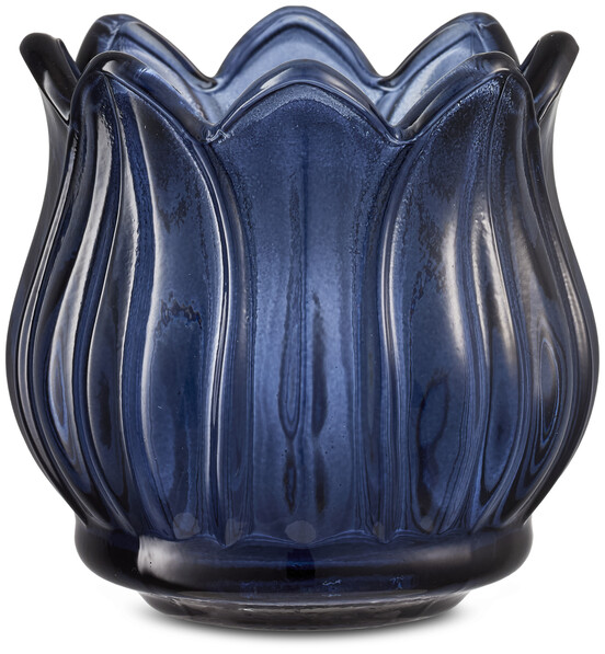 Isabel - Ljuslykta, glas H 6,8 Ø 7,2 cm - Blå