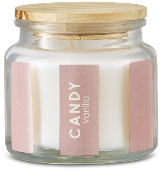 Candy - Doftljus, Vanilla, brinntid 15 h, 70 gr - Rosa