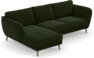 Madison Lux - 2-sits soffa med schäslong vänster - Grön
