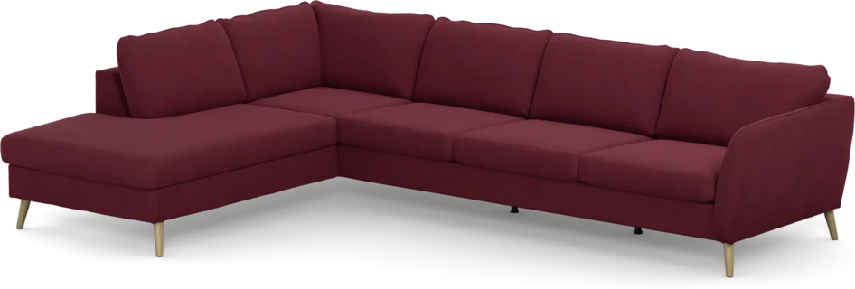 County - 3-sits soffa med divan vänster - Röd