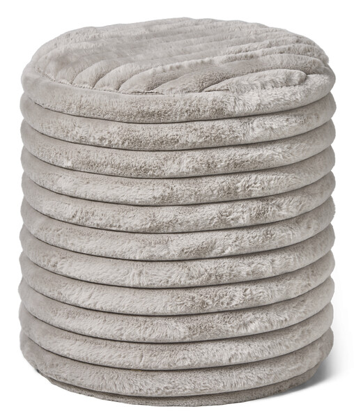 Furly - Puff, Ø 38 cm - Grå