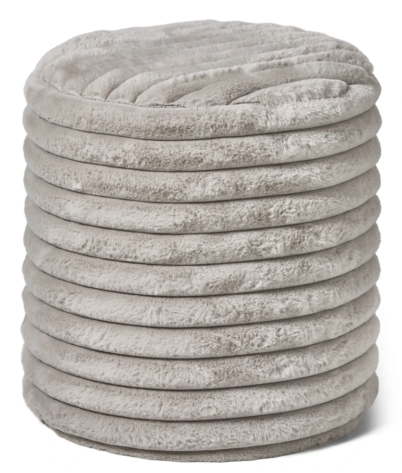 Furly - Puff, Ø 38 cm - Grå