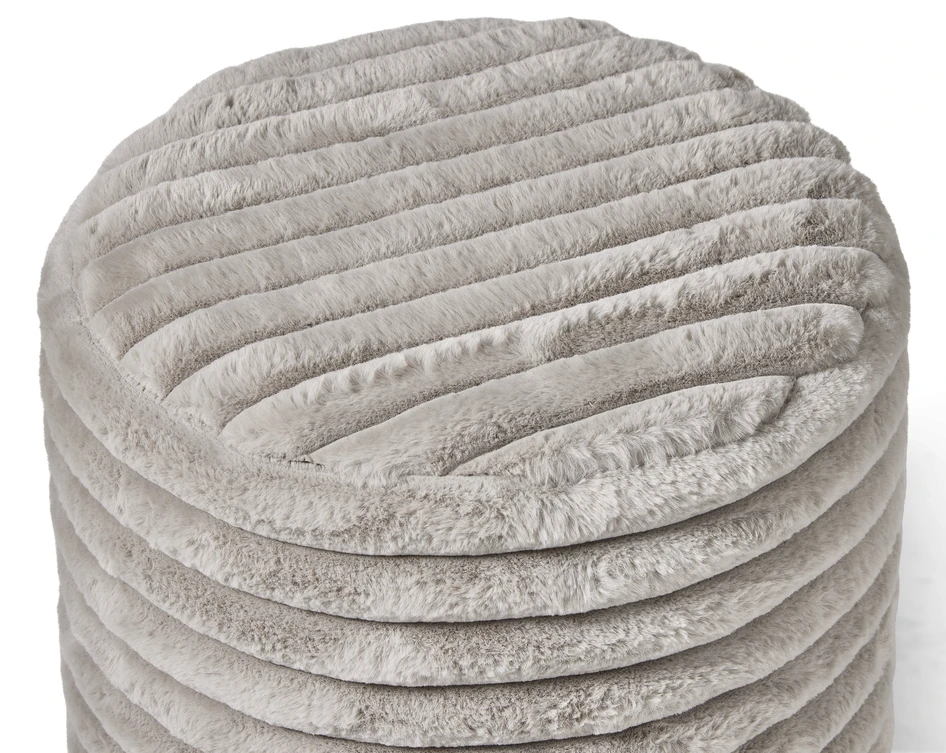 Furly - Puff, Ø 38 cm - Grå