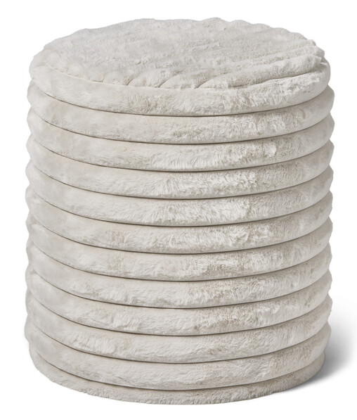 Furly - Puff, Ø 38 cm - Vit