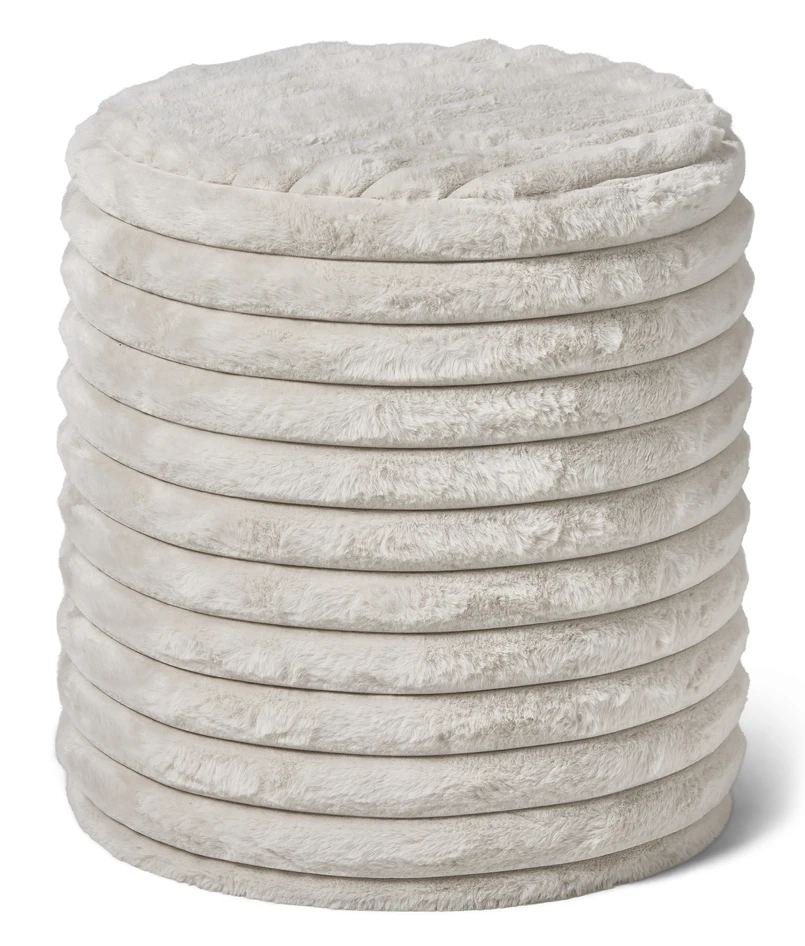 Furly - Puff, Ø 38 cm - Vit