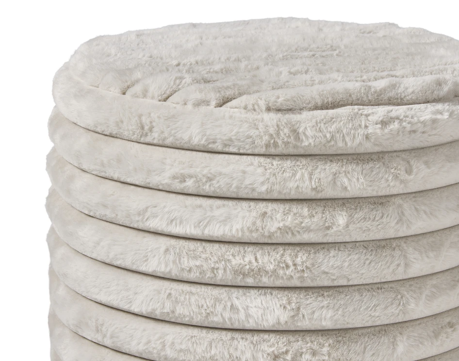Furly - Puff, Ø 38 cm - Vit