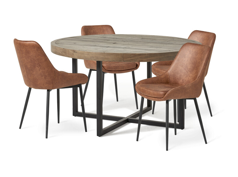 Woodenforge - Matgrupp med 4 stolar Leon - Brun