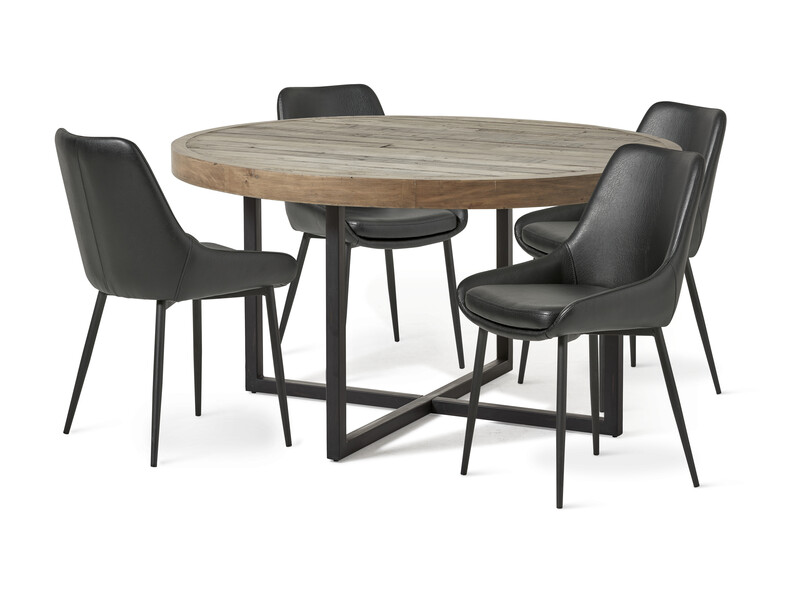 Woodenforge - Matgrupp med 4 stolar Leon - Svart