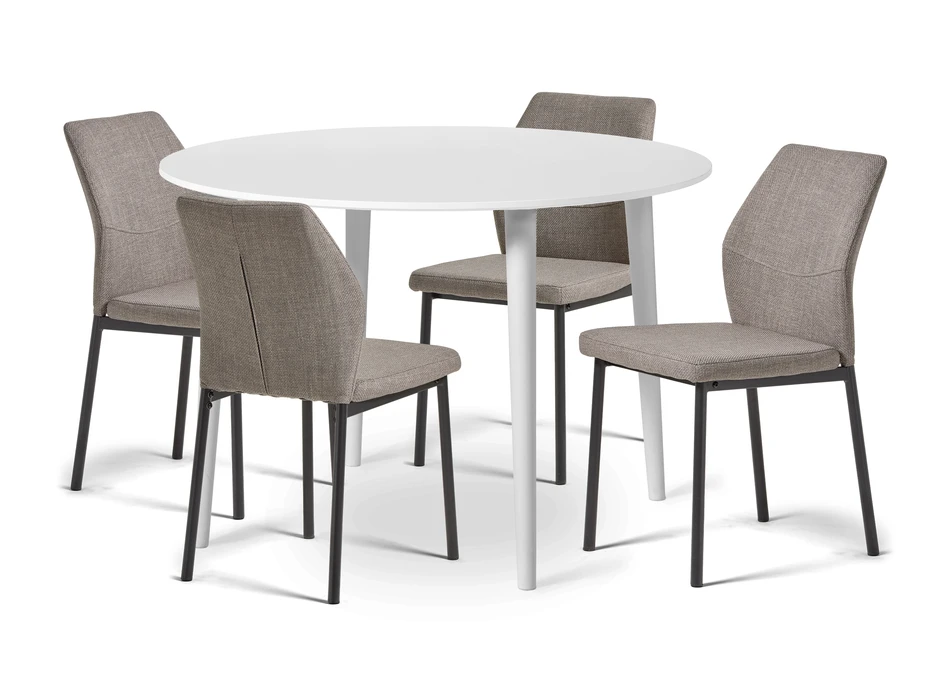 Plaine - Matgrupp med 4 stolar Delta - Grå