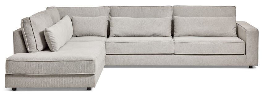 Hudson - 3-sits soffa med divan vänster - Grå
