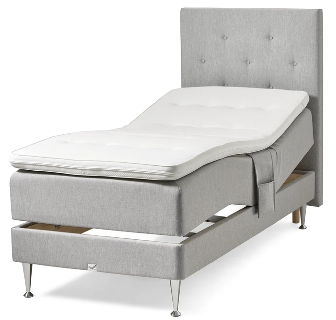 Väderö, Ställbar säng, enkelsäng med bäddmadrass och sänggavel pikerad