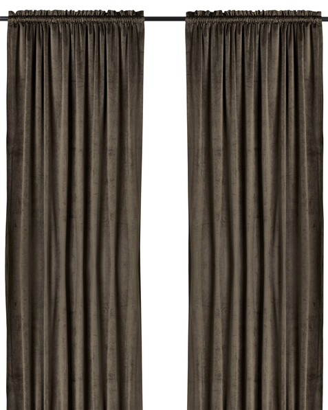 Gabrielle - Gardin, 135x250 cm, 2-pack - Brun