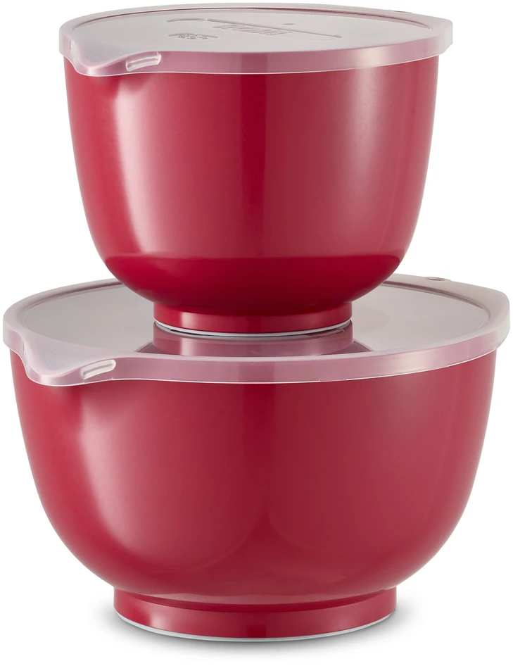 Margrethe - Skål med lock, 2-pack - Röd
