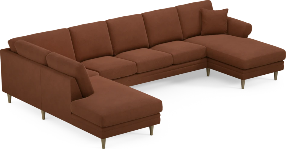 Eden - 3-sits soffa med divan vänster och schäslong höger - Orange