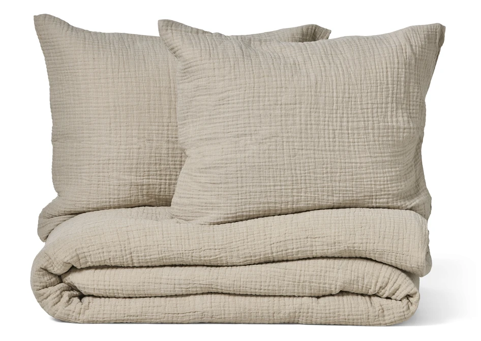 Adelia - Påslakanset i muslin, 3 delar - Beige