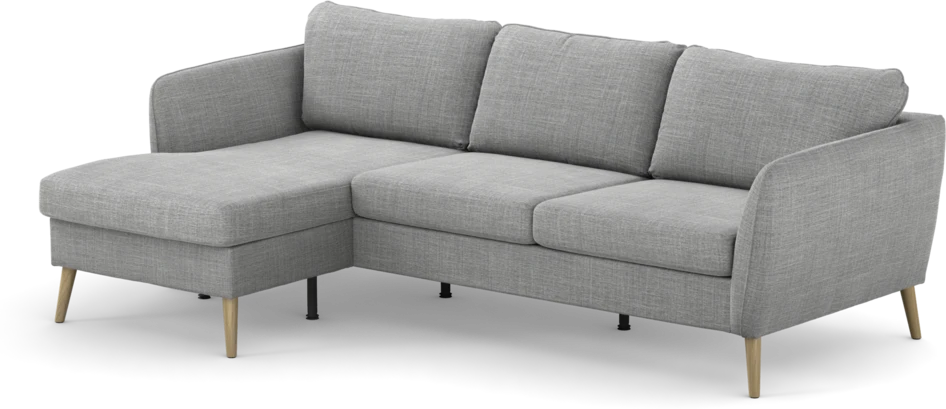 County - 3-sits soffa med flyttbar schäslong - Grå