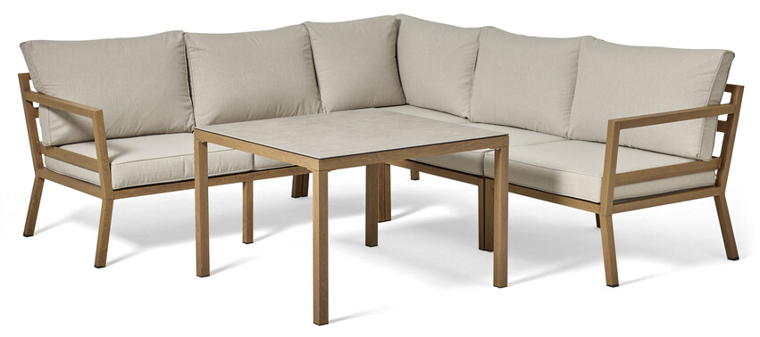 Maxime - Utesoffa med bord L 90 cm - Brun