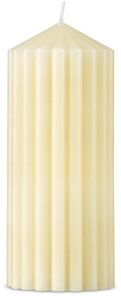 Räffla - Dekorationsljus, H 17 Ø 7 cm - Vit