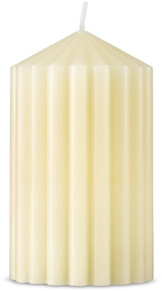 Räffla - Dekorationsljus, H 13 Ø 7 cm - Vit