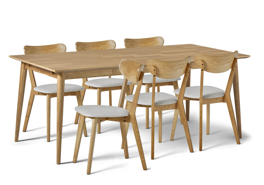 Harry - Matgrupp med 6 stolar Ludvig - Beige