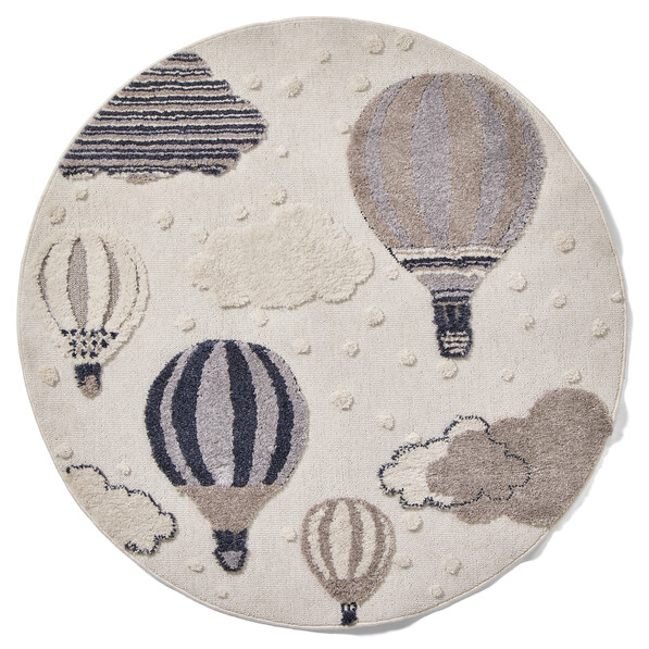 Balloon - Maskinvävd matta, Ø125 cm - Vit
