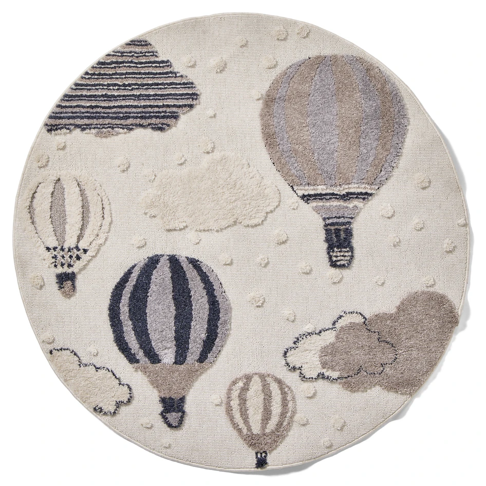 Balloon - Maskinvävd matta, Ø125 cm - Vit