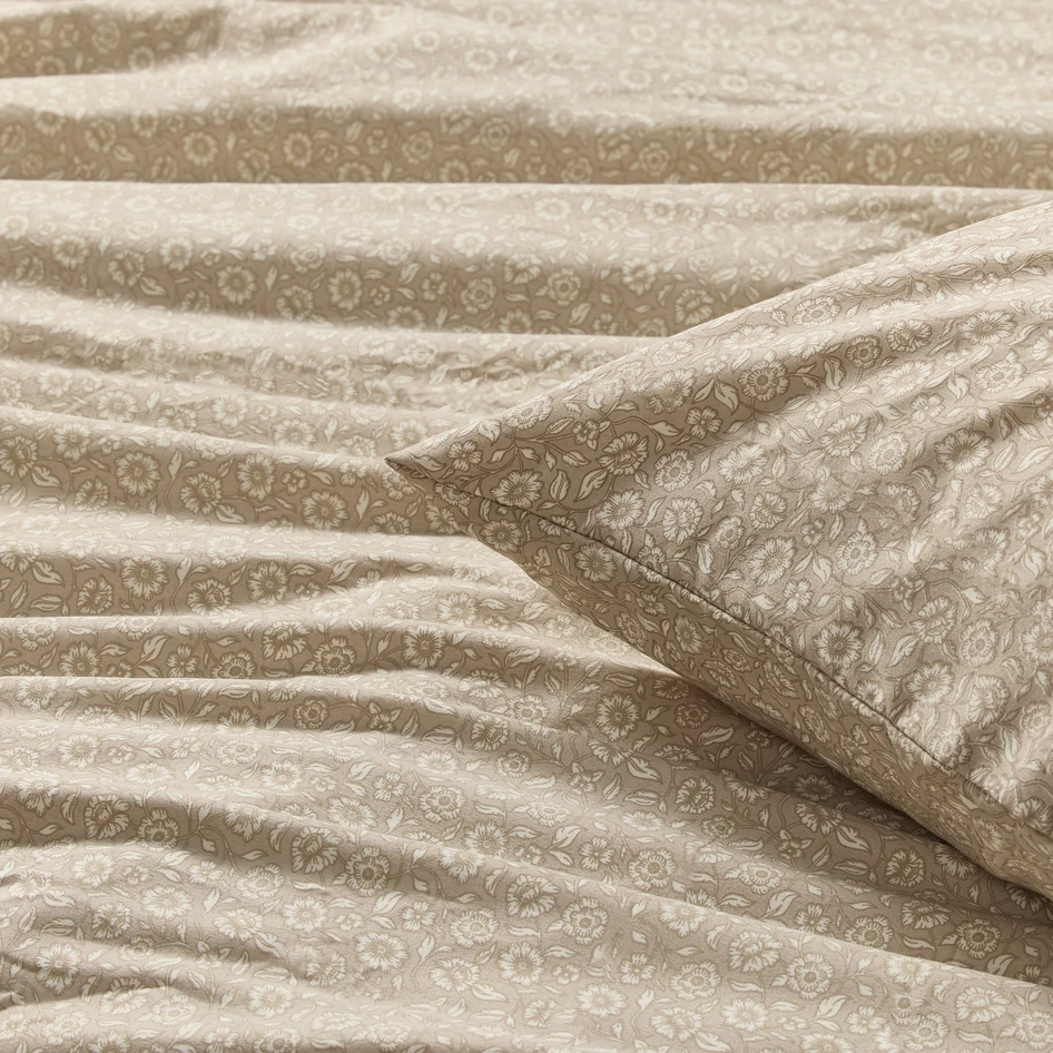 Blossom - Påslakanset i microfiber - Beige
