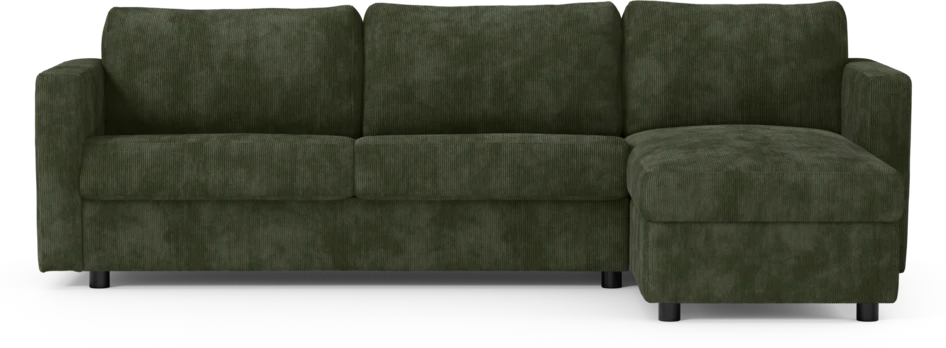 Lindö - Bäddsoffa 2,5-sits med schäslong, vändbar - Grön