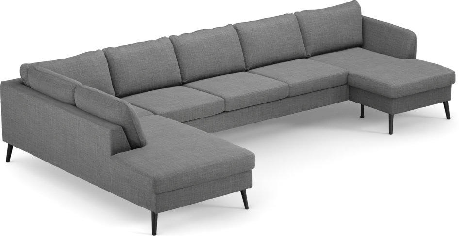 County - 4-sits soffa med divan vänster och schäslong höger - Grå