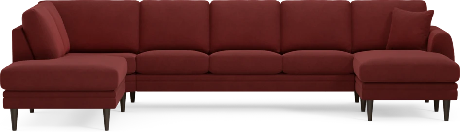 Eden - 3-sits soffa med divan vänster och schäslong höger - Röd