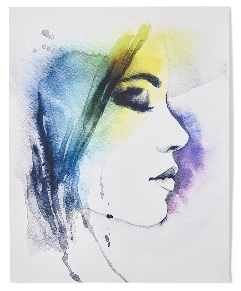 Fashion Portrait - Poster, 50x40 cm - Flerfärgad