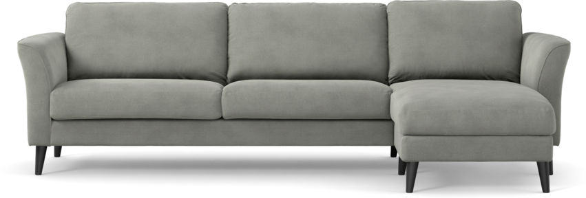 Bridge - 3-sits soffa med schäslong höger - Grå