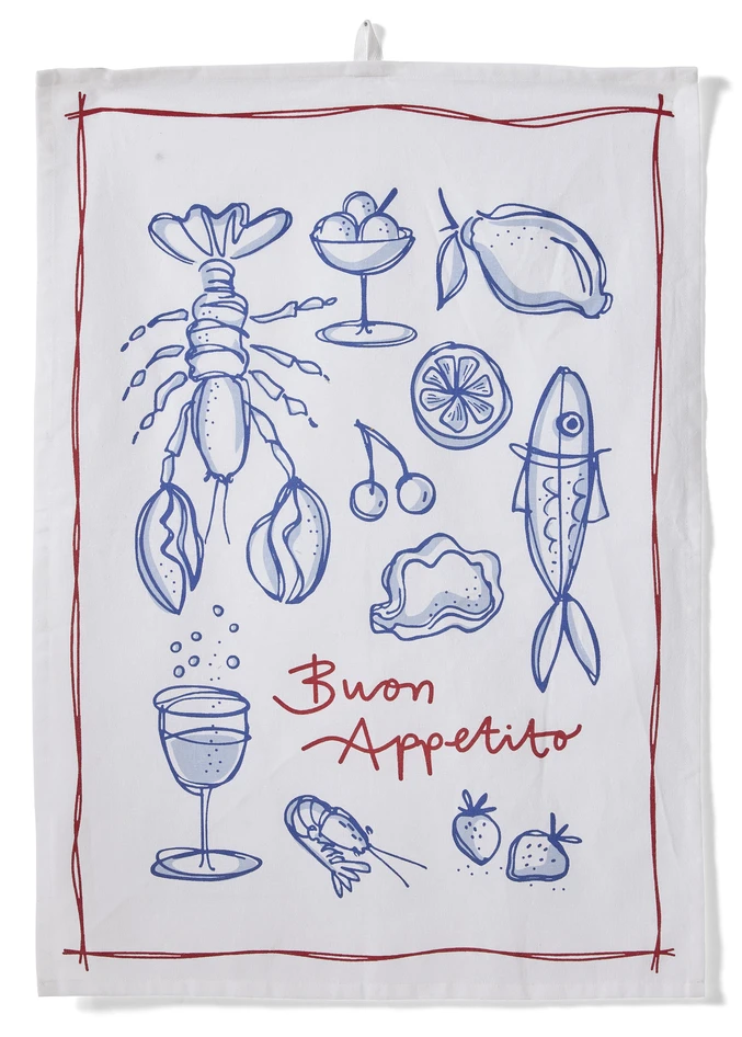 Buon Appetito - Kökshandduk, 50x70 cm - Flerfärgad