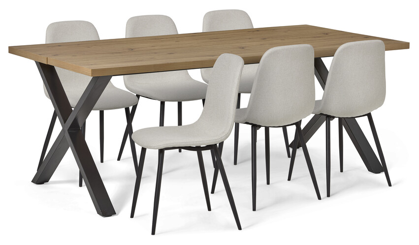Veneto - Matgrupp med 6 stolar Tracy - Beige
