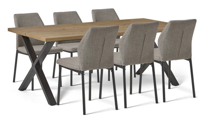 Veneto, Matgrupp med 6 stolar Delta